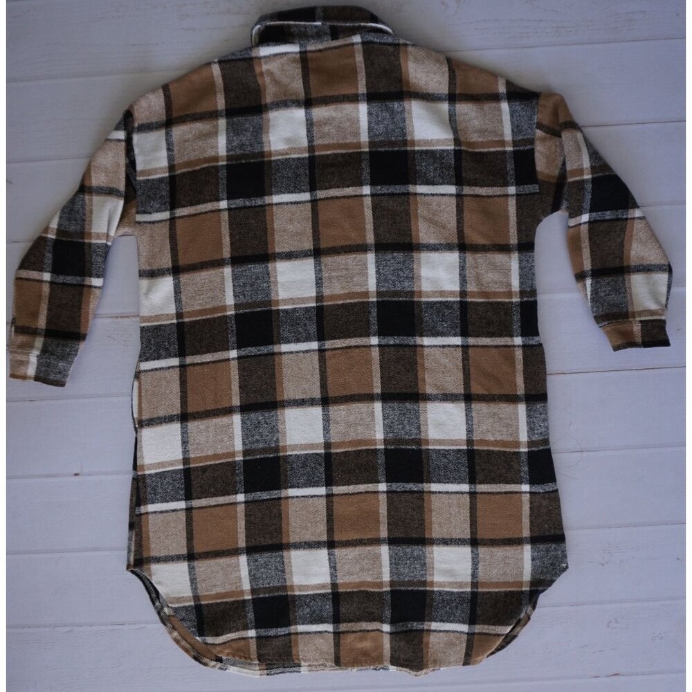 Women’s Long Sleeve Plaid Shirt Jacket - Size L - Picture 6 of 6